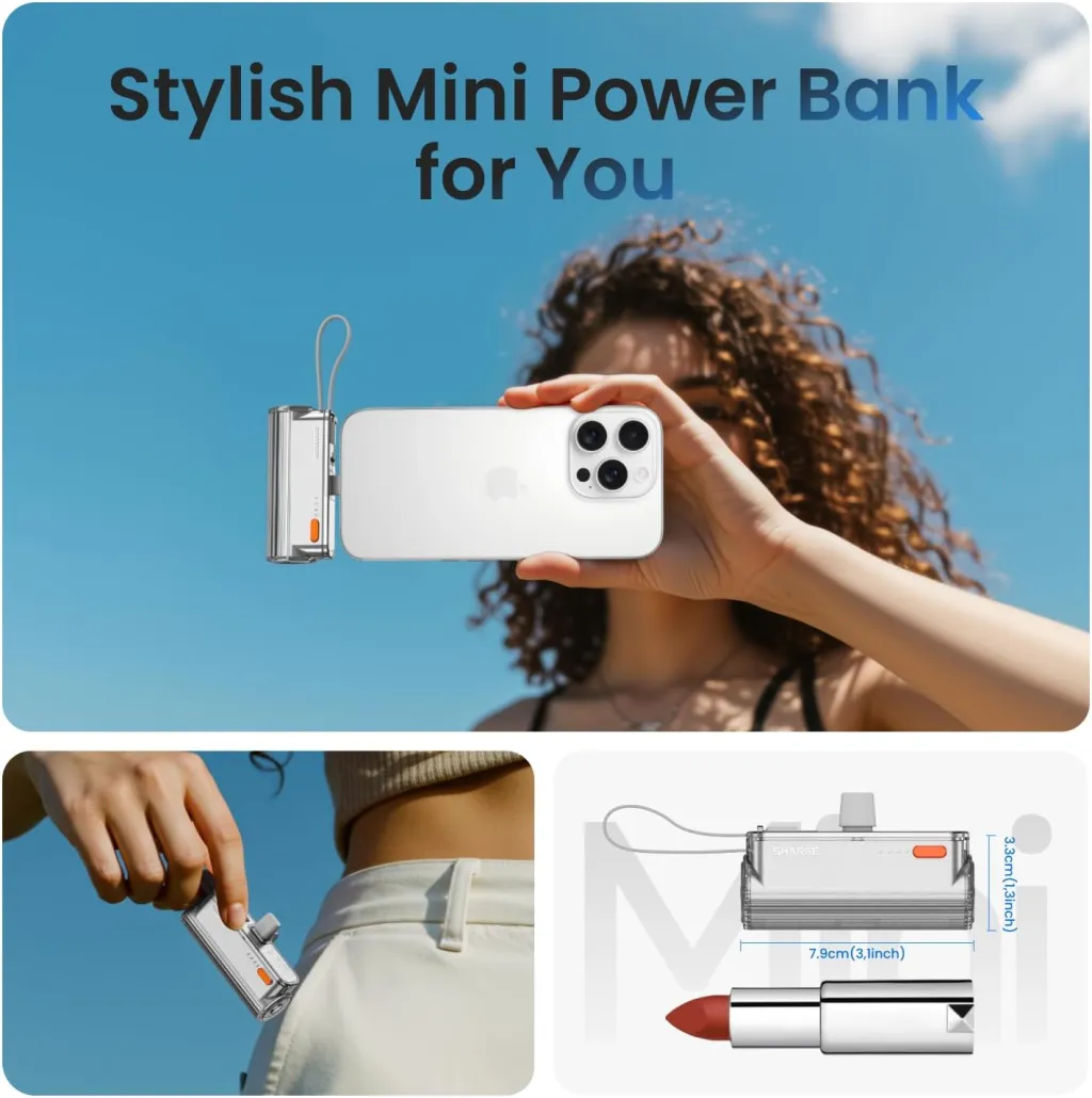 Powerbank SHARGE Flow Mini 2, 5000mAh, i argjendtë - 1