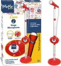 Mikrofon lodër Meme Stage, me qëndrim rregullues, me drita dhe efekte, i kuq