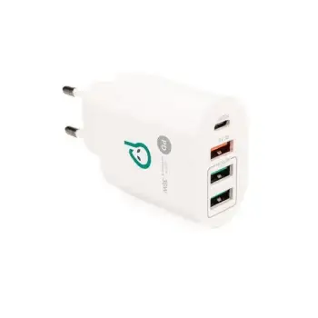 Mbushës Telefoni Spacer 36W, 1 X Usb Type-C 20W , 1 X Usb Qc 3.0, 2 X Usb 2.4A, Bardhë