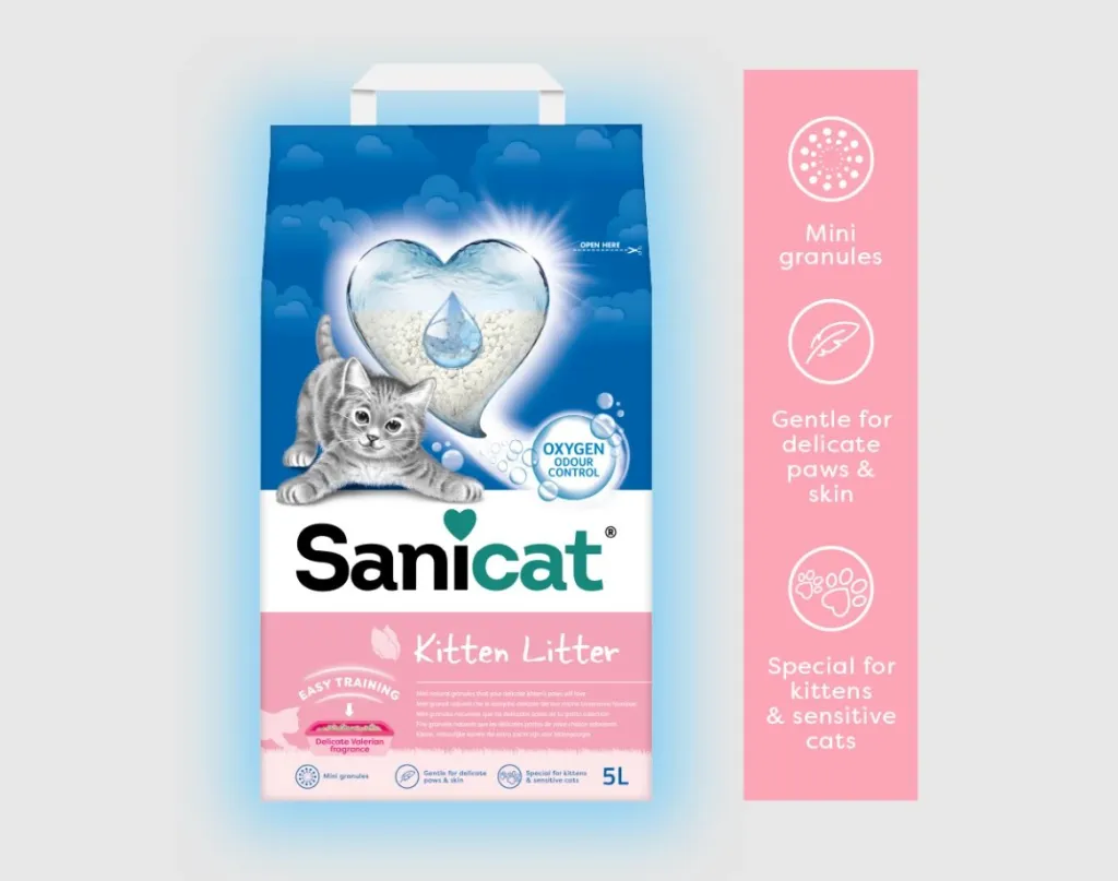 Rërë për mace jo-gurëformuese Sanicat Kitten, 5L - 1