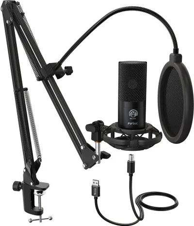 Set mikrofoni Fifine-mikrofon, filtër Pop, tripod USB T669 - 1