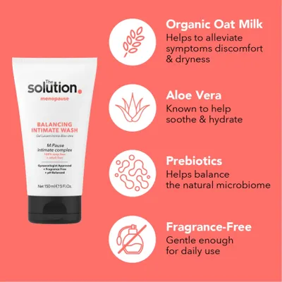 Xhel pastrues The Solution Menopause Balancing Intimate Wash, 150ml - 6
