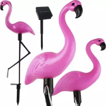 Llambë solare kopshti Gardlov Flamingo 21151, set 3 copë, IP44, rozë