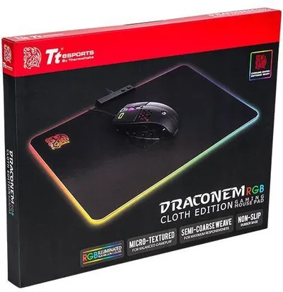 Mauspad Tt eSports Draconem RGB Cloth Edition, M, i zi - 3