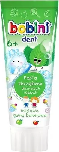Pastë dhëmbësh Bobini Toothpaste 6+ Mint Bubble Gum, 75 ml