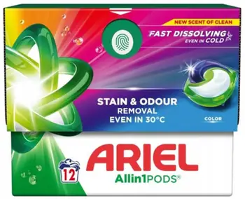 Kapsula detergjenti Ariel Color, 12 kapsula, për larje rrobash me ngjyra