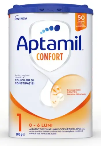 Aptamil 1 Comfort 800 gr - Qumesht Pluhur per Foshnje kunder shtrengimeve ne stomak