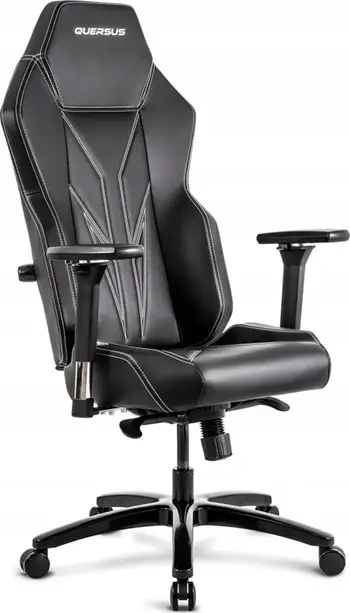 Karrige gaming QUERSUS VAOS.2.3 White Accent, mbështetje lumbare, krahë 4D, e zezë e bardhë