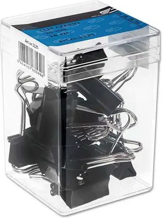 Kapëse letrash Victory Office Product Clip Clamp 1119, 19mm, set 36 copë, të zeza