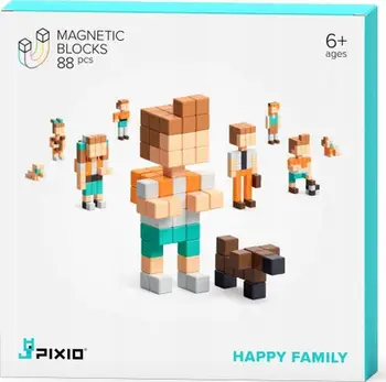 Set ndërtimi magnetik Pixio Happy Family Story Series, 88 blloqe, shumëngjyrësh