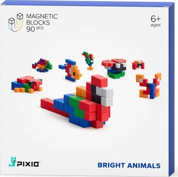 Lodër magnetike Pixio Bright Animals Story, 90 blloqe, shumëngjyrëshe