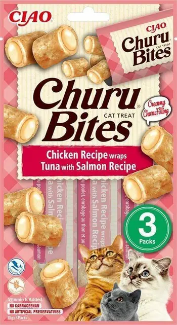 Shpërblim për mace Churu Bites Tuna & Salmon, 3x10g