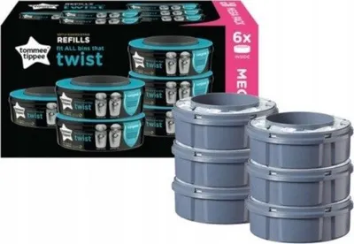 Shportë pelenash Tommee Tippee Twist Refill Cassette Six Pack - 1
