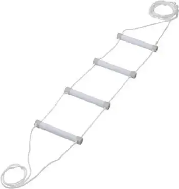 Shkallë shtrati Qmed Bed Ladder, 4 shkallë, lartësi e rregullueshme, e bardhë