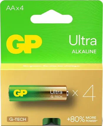 Bateri alkaline GP ReCyko Ultra G-TECH AA LR6, paketim 4 copë