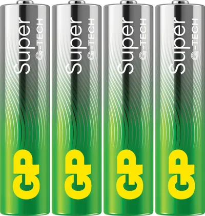 Bateri alkaline GP Recyko GP Super Alkaline G TECH AAA LR03, 1.5V, set 4 copë - 2