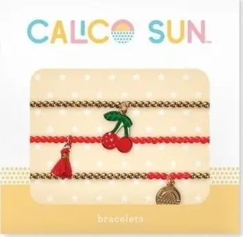 Set byzylyku Calico Sun Riley Cherries, 3 copë, e kuqe dhe ari