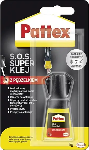 Ngjitës me furçë Pattex Super Pattex S.O.S., 5g, transparent