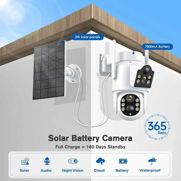 Kamere Solare Wifi Dual Lense ICSEE P45 8.0MP - 3