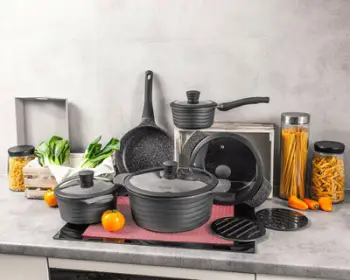Set tenxheresh Zilner ZL-8513, 11 pjesë, veshje mermeri, i zi
