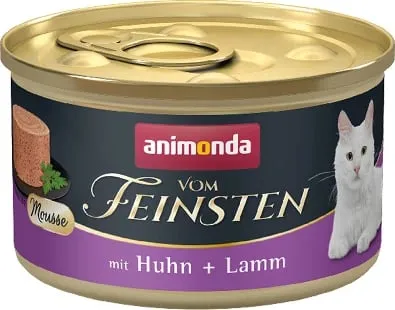Ushqim i lëngëshëm për mace Vom Feinsten Mousse pulë+ qingj 85 gr - 1