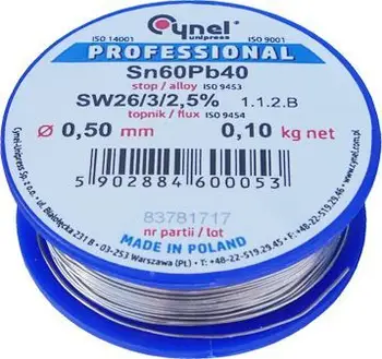 Tel saldimi Premium Lux SW26/3/2.5%, 0.50mm, 100g, SW, i hirtë