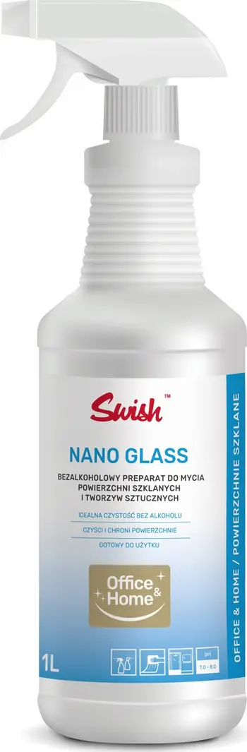 Lëng pastrues xhami Swish Swish Nano Glass, nanoteknologji, 5L, transparent