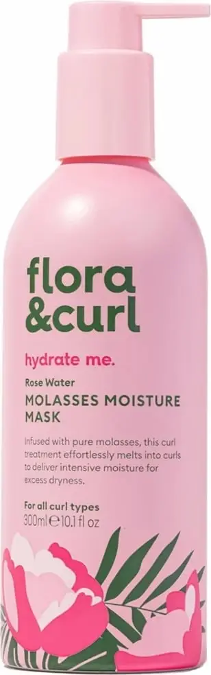 Maskë për flokë për femra Flora & Curl Rose Water Molasses Moisture Mask, 300ml
