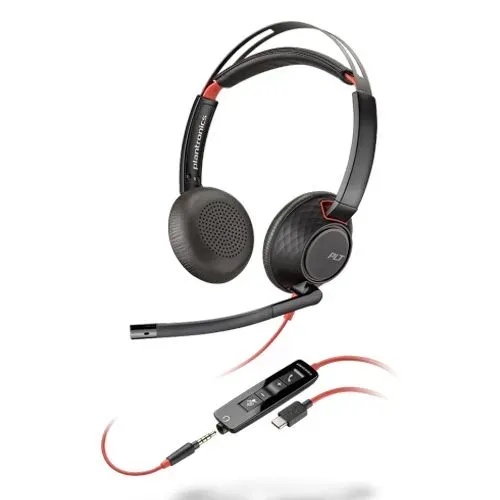 Kufje me kabllo Poly Blackwire 5220 / USB-C Headset + USB-C/A Adapter – Zezë - 1
