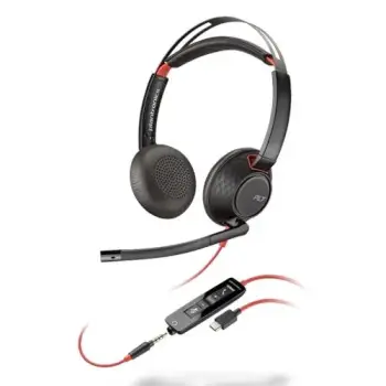 Kufje me kabllo Poly Blackwire 5220 / USB-C Headset + USB-C/A Adapter – Zezë