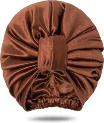 Kapele Sateni per femra Turban kafe- Saten Hat Brown