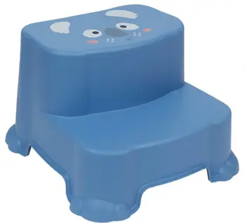 Stol me dy shkallë për fëmijë, plastike, kundërrëshqitës, shumëngjyrësh