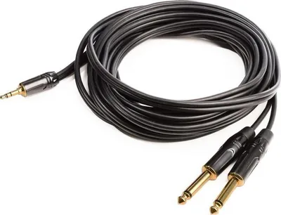 Kabllo Monkey Banana Jack 3.5mm, 2x Jack 6.3mm, 3m, të zeza - 1