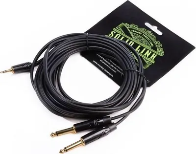 Kabllo Monkey Banana Jack 3.5mm, 2x Jack 6.3mm, 3m, të zeza - 2