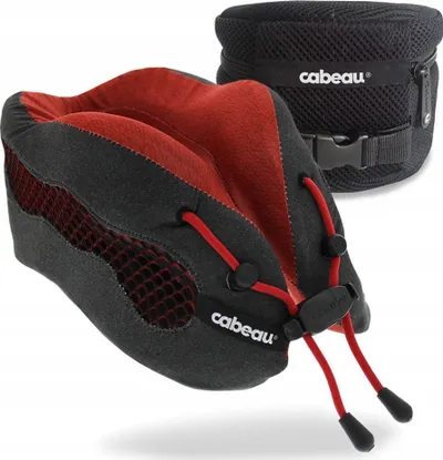 Jastëk udhëtimi për qafë Cabeau Evo Cool, memory foam, i kuq e zi - 1