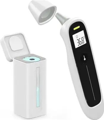 Termometër në vesh Jumper JPD-FR304, Bluetooth 5.0, bardhë e zi