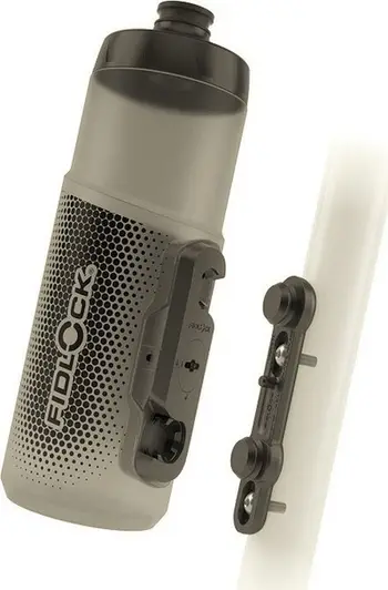 Shishe uji për biçikletë Fidlock Twist 600, me bazë BIKE Base, transparente e zezë