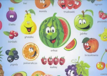 Mbulesë tavoline për fëmijë Liwona - I Get to Know Fruits