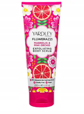Skrab trupi Yardley Flowerazzi Magnolia Pink Orchid, 200ml