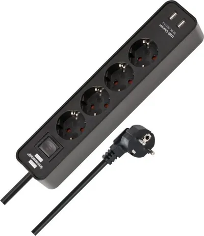 Kabllo vazhduese Ecolor, me 4 dalje dhe 2 porte USB - 1