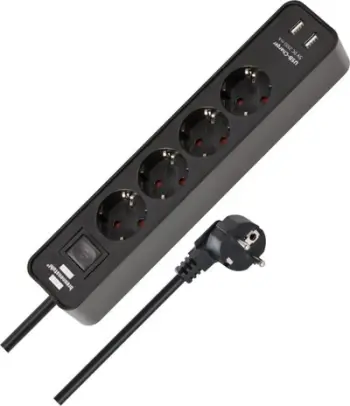 Kabllo vazhduese Ecolor, me 4 dalje dhe 2 porte USB