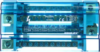 Bllok shpërndarës Erico me 4 pole, 160A, TD 160 A, 563200