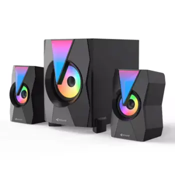 Set Altoparlantë për PC KISONLI TM 4000U, 3 altoparlantë (stereo)+kabllo USB+kabllo audio, 3.5mm