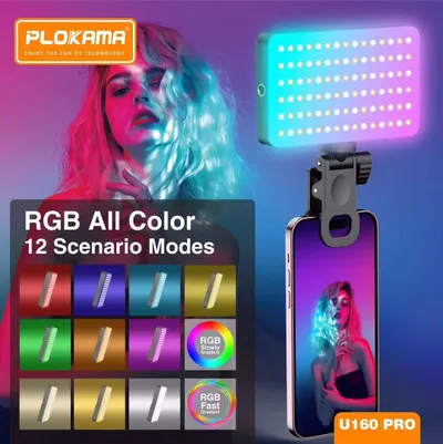 Dritë LED për celular Plokama U160 Pro, RGB, 120x70mm - 3