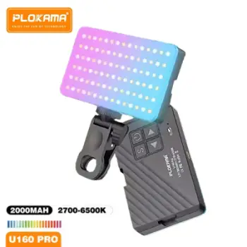 Dritë LED për celular Plokama U160 Pro, RGB, 120x70mm