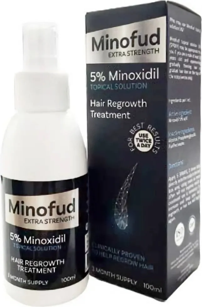 Solucion për rritje të flokut Minofud 5% Minoxidil, 100 ml - 1