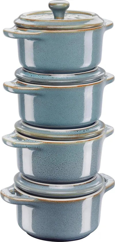 Set enësh qeramike Staub Ceramic Cocotte, 200 ml, 4 copë, shumëngjyrëshe - 1