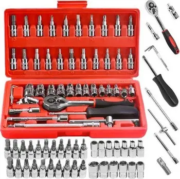 Set veglash Bigstern, 46 pjesë, çelik krom vanadium, kuti plastike