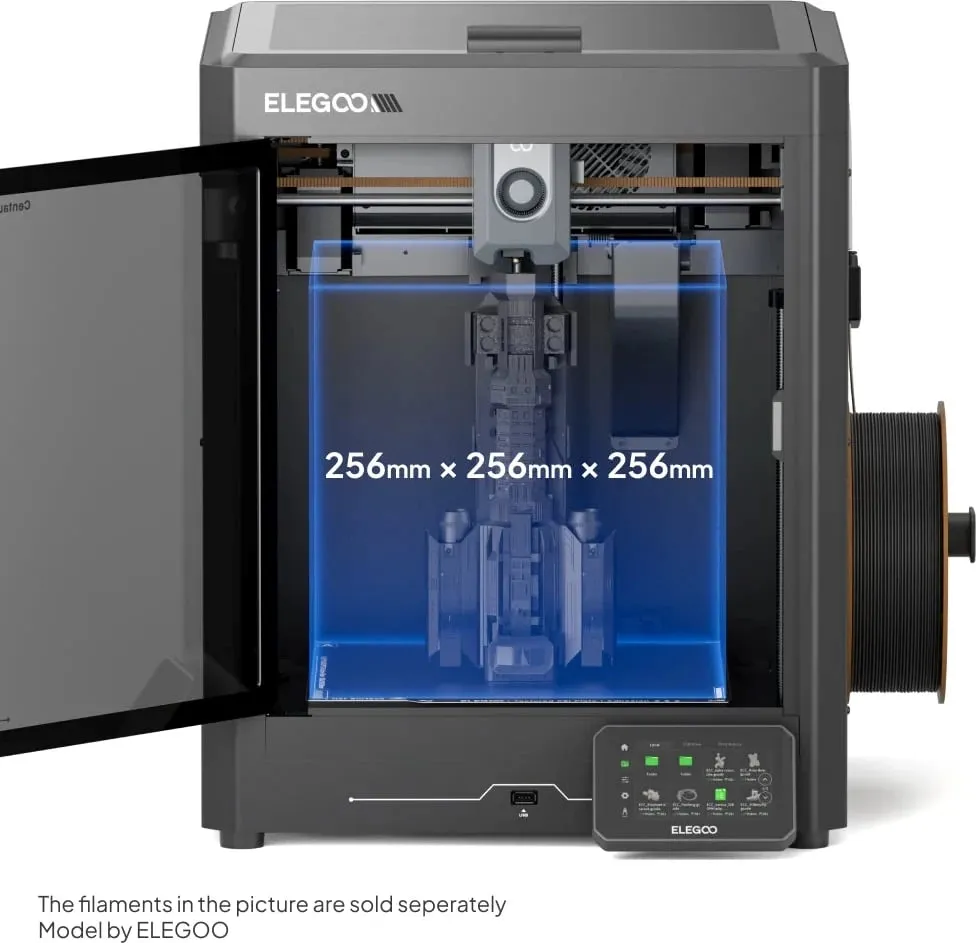 Printer 3D Elegoo Centauri Carbon, FDM CoreXY, kasetë e mbyllur, i zi - 3