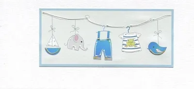 Kartolinë urimi MAK Card Birth First Birthday DL D02, për djalë, e bardhë - 1